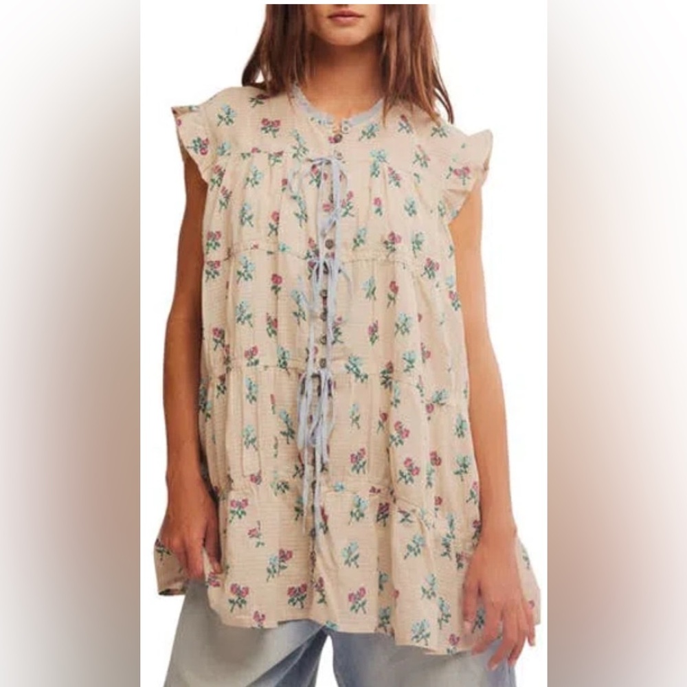 Free People Sundown Layered Ruffled Mini Dress
